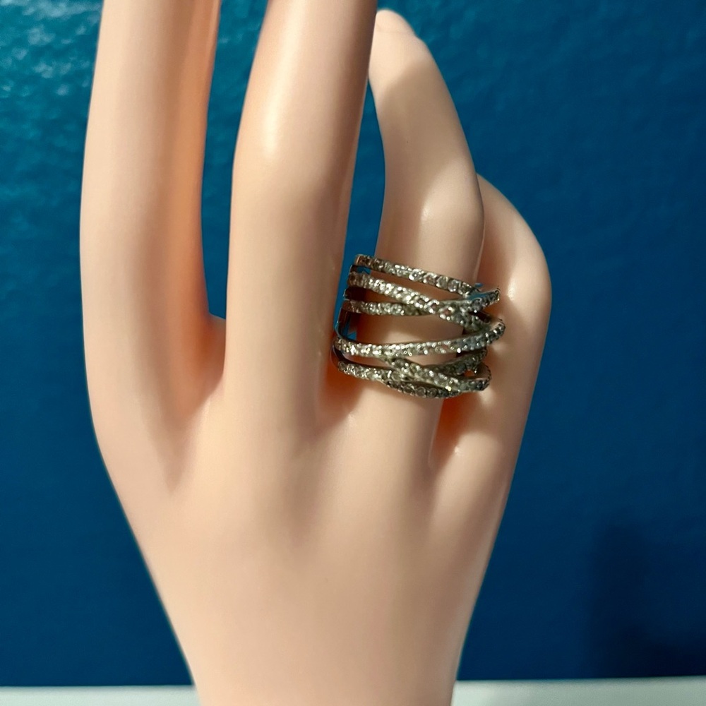 18 Carat White Gold Hand Made Pave Set 2.75ct Diamond Cocktail Ring